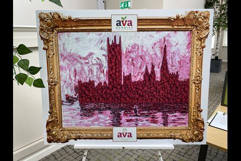 Food artist Prudence Straite recreated Monet’s ‘Houses of Parliament’ using the new raspberries as her medium